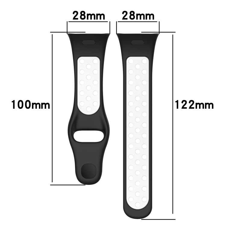 For Redmi Watch 3 Sports Two-Color Silicone Watch Band(Black+White) - Smart Wear by PMC Jewellery | Online Shopping South Africa | PMC Jewellery