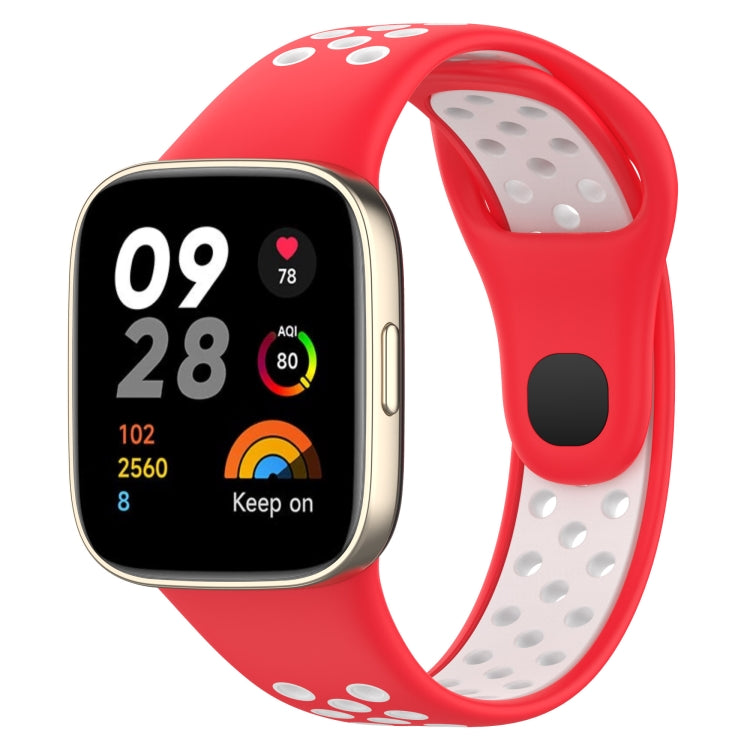 For Redmi Watch 3 Lite Sports Two-Color Silicone Watch Band(Red+White) - Smart Wear by PMC Jewellery | Online Shopping South Africa | PMC Jewellery