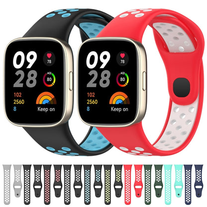 For Redmi Watch 3 Lite Sports Two-Color Silicone Watch Band(Red+White) - Smart Wear by PMC Jewellery | Online Shopping South Africa | PMC Jewellery