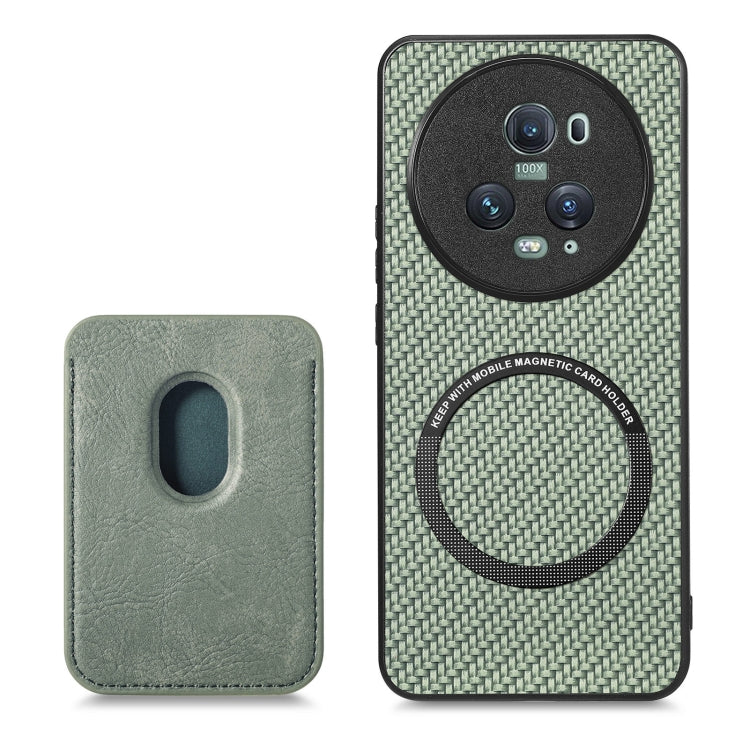 For Honor Magic5 Pro Carbon Fiber Leather Card Magsafe Magnetic Phone Case(Green) - free shipping - PMC TechLife - Order now!