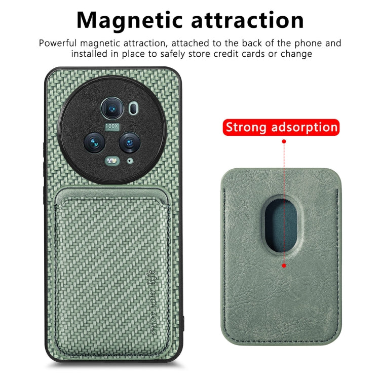 For Honor Magic5 Pro Carbon Fiber Leather Card Magsafe Magnetic Phone Case(Green) - free shipping - PMC TechLife - Order now!