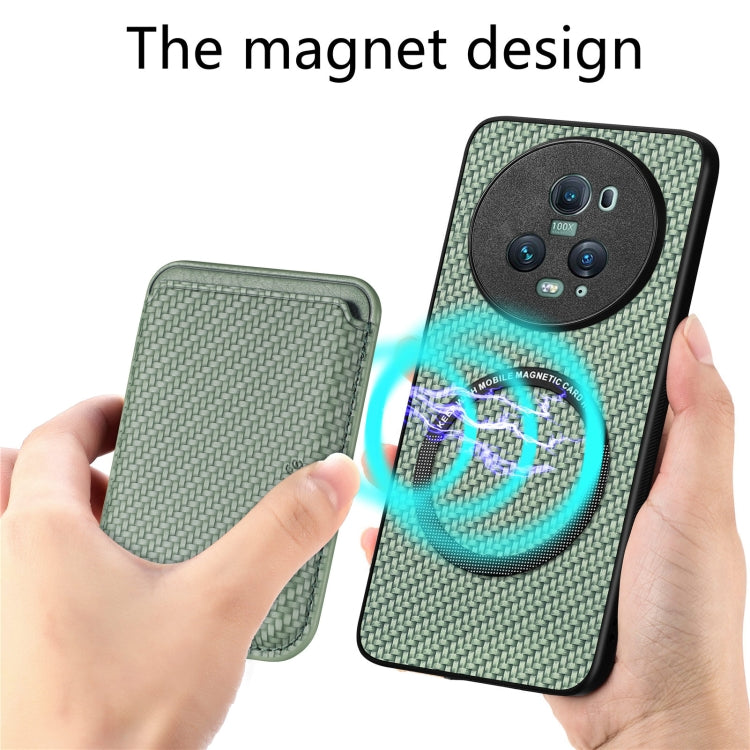 For Honor Magic5 Pro Carbon Fiber Leather Card Magsafe Magnetic Phone Case(Green) - free shipping - PMC TechLife - Order now!