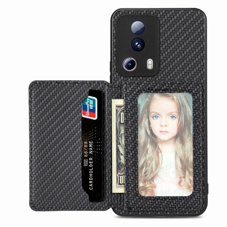 For Xiaomi 13 Lite Carbon Fiber Magnetic Card Bag Phone Case(Black) - free shipping - PMC TechLife - Order now!