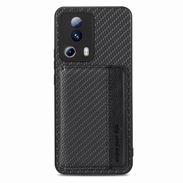 For Xiaomi 13 Lite Carbon Fiber Magnetic Card Bag Phone Case(Black) - free shipping - PMC TechLife - Order now!