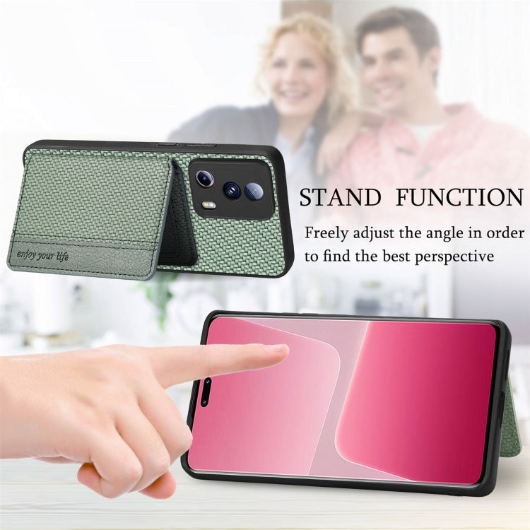 For Xiaomi 13 Lite Carbon Fiber Magnetic Card Bag Phone Case(Black) - free shipping - PMC TechLife - Order now!