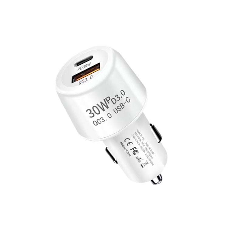 P29 48W PD30W + QC3.0 18W USB Dual Port Car Charger(White) - free shipping - PMC TechLife - Order now!