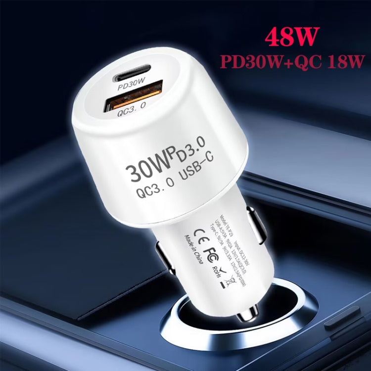 P29 48W PD30W + QC3.0 18W USB Dual Port Car Charger(Black) - Car Charger by PMC TechLife | Online Shopping South Africa | PMC TechLife