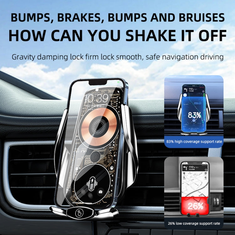 Q7 Magnetic Wireless Fast Charging Car Mobile Phone Charger Bracket with Start Button (Black) - Wireless Charger Holders by PMC TechLife | Online Shopping South Africa | PMC TechLife