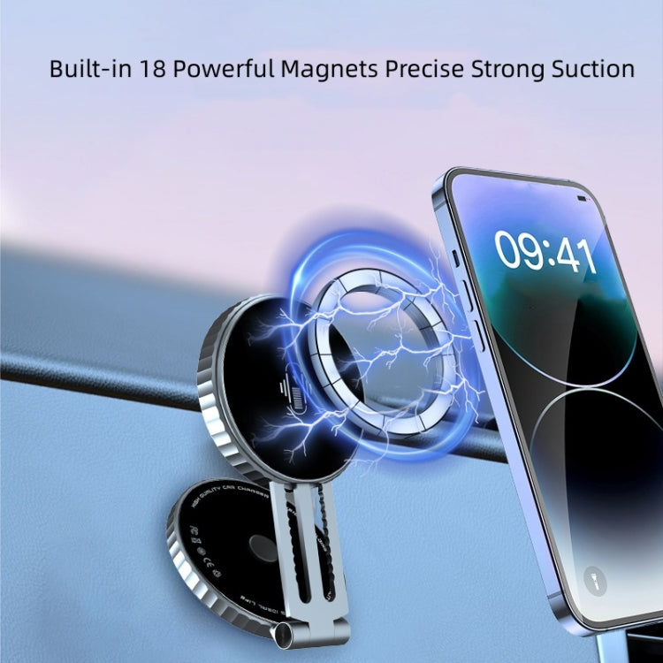 T1 For Tesla Magnetic  Scalable Foldable 360 Degree Rotary Car Mobile Phone Holder - Car Holders by PMC TechLife | Online Shopping South Africa | PMC TechLife
