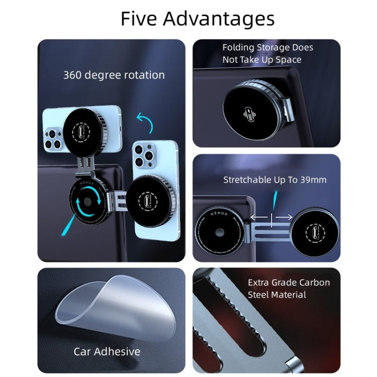 T1 For Tesla Magnetic  Scalable Foldable 360 Degree Rotary Car Mobile Phone Holder - Car Holders by PMC TechLife | Online Shopping South Africa | PMC TechLife