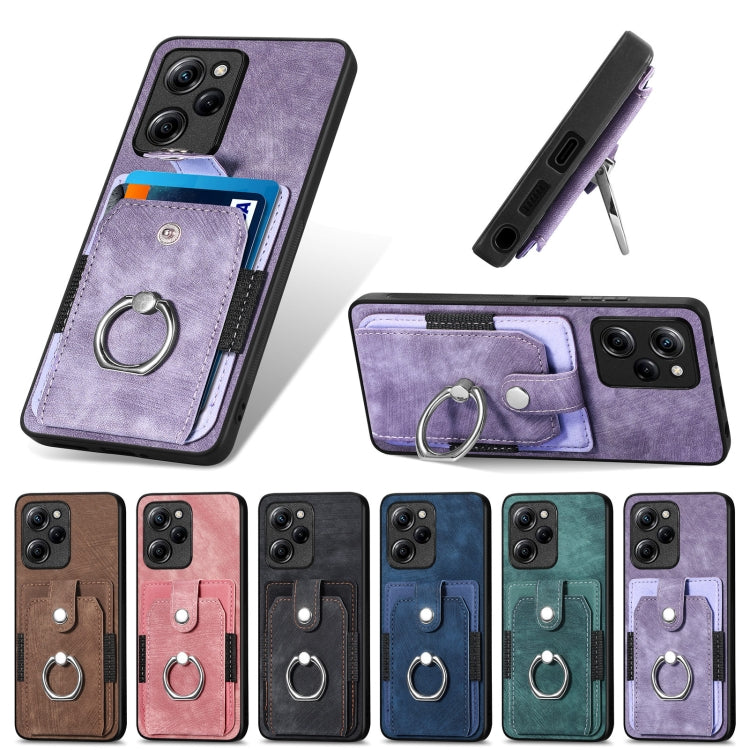For Xiaomi Poco X5 Pro Retro Skin-feel Ring Card Wallet Phone Case(Brown) - free shipping - PMC TechLife - Order now!