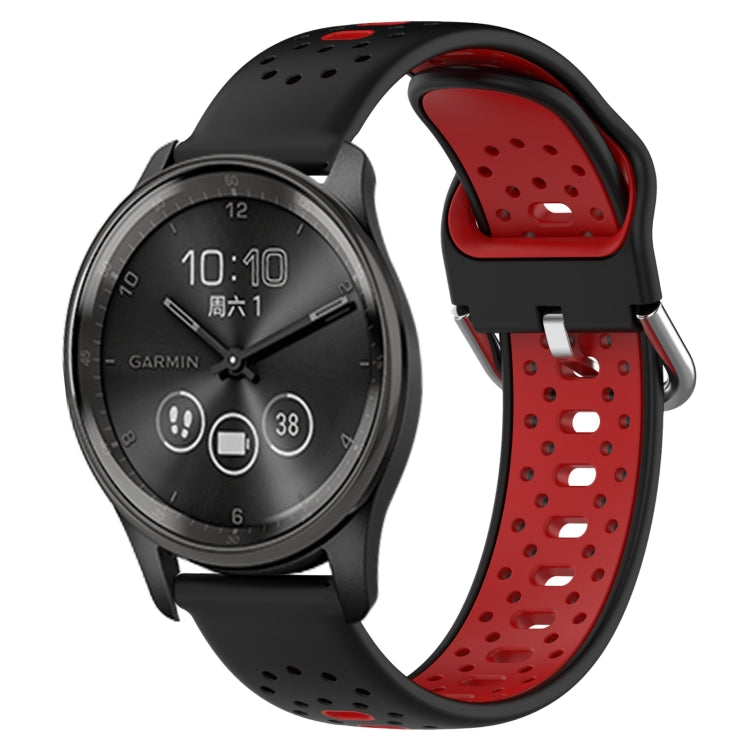 For GarminMove Trend 20mm Breathable Two-Color Silicone Watch Band(Black+Red) -  by PMC TechLife | Online Shopping South Africa | PMC TechLife
