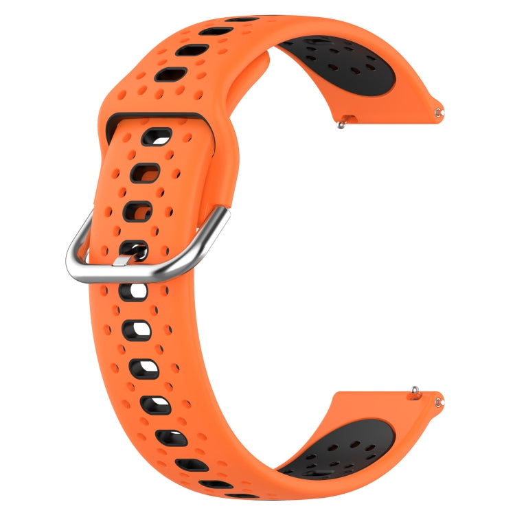 For Garmin Vivomove Sport 20mm Breathable Two-Color Silicone Watch Band(Orange+Black) - Watch Bands by PMC Jewellery | Online Shopping South Africa | PMC Jewellery