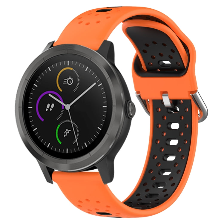 For Garmin Vivoactive3 20mm Breathable Two-Color Silicone Watch Band(Orange+Black) -  by PMC TechLife | Online Shopping South Africa | PMC TechLife