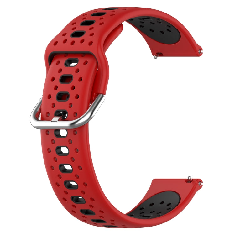 For Garmin Approach S40 20mm Breathable Two-Color Silicone Watch Band(Red+Black) - Watch Bands by PMC Jewellery | Online Shopping South Africa | PMC Jewellery