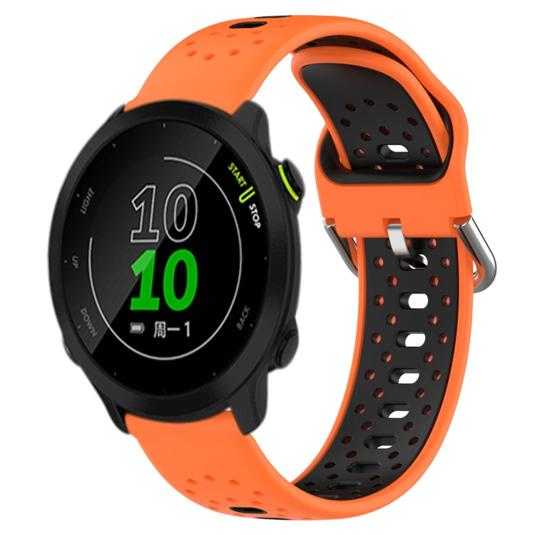 For Garmin Forerunner 158 20mm Breathable Two-Color Silicone Watch Band(Orange+Black) - Watch Bands by PMC TechLife | Online Shopping South Africa | PMC TechLife