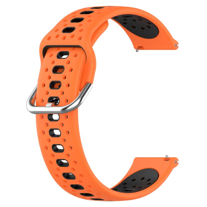 For Garmin Forerunner 158 20mm Breathable Two-Color Silicone Watch Band(Orange+Black) - Watch Bands by PMC Jewellery | Online Shopping South Africa | PMC Jewellery