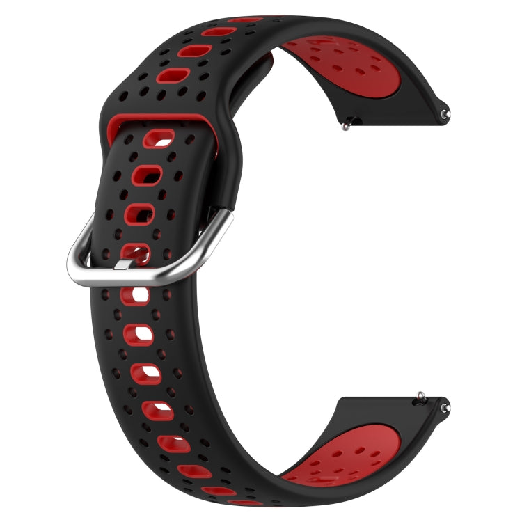 For Garmin Forerunner 158 20mm Breathable Two-Color Silicone Watch Band(Black+Red) - Watch Bands by PMC TechLife | Online Shopping South Africa | PMC TechLife