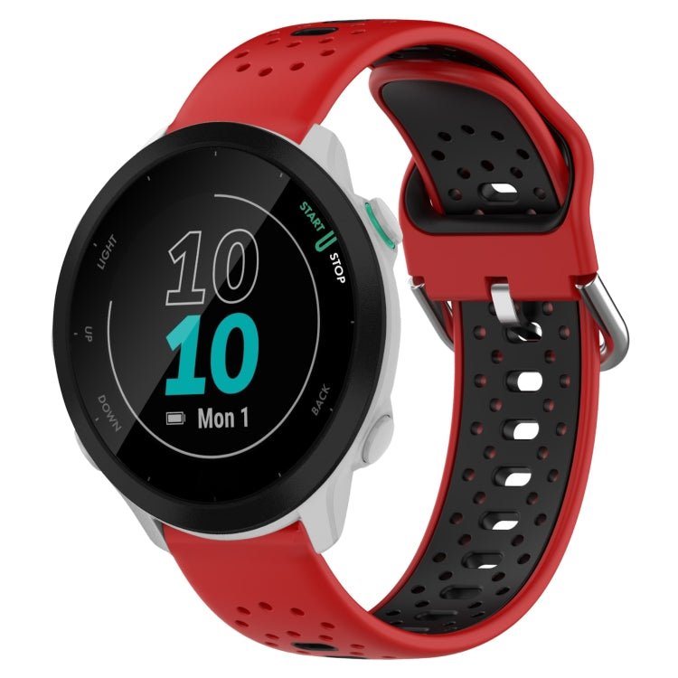 For Garmin Forerunner 55 20mm Breathable Two-Color Silicone Watch Band(Red+Black) - Watch Bands by PMC TechLife | Online Shopping South Africa | PMC TechLife