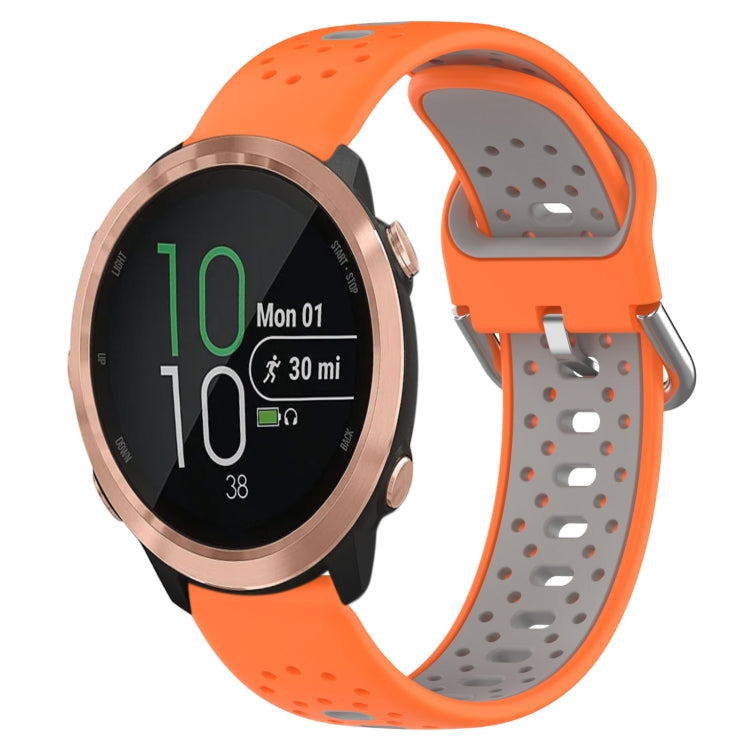 For Garmin Forerunner 645 20mm Breathable Two-Color Silicone Watch Band(Orange+Grey) - Watch Bands by PMC TechLife | Online Shopping South Africa | PMC TechLife