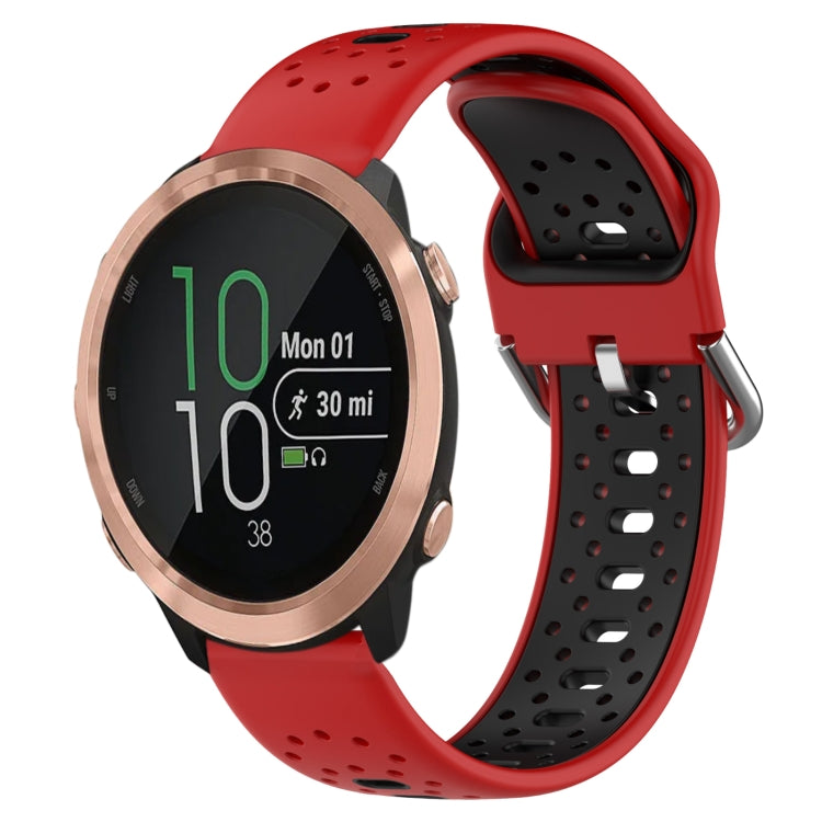For Garmin Forerunner 645 20mm Breathable Two-Color Silicone Watch Band(Red+Black) - Watch Bands by PMC TechLife | Online Shopping South Africa | PMC TechLife