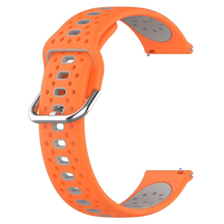 For Garmin Forerunner Sq2 Music 20mm Breathable Two-Color Silicone Watch Band(Orange+Grey) - Watch Bands by PMC Jewellery | Online Shopping South Africa | PMC Jewellery