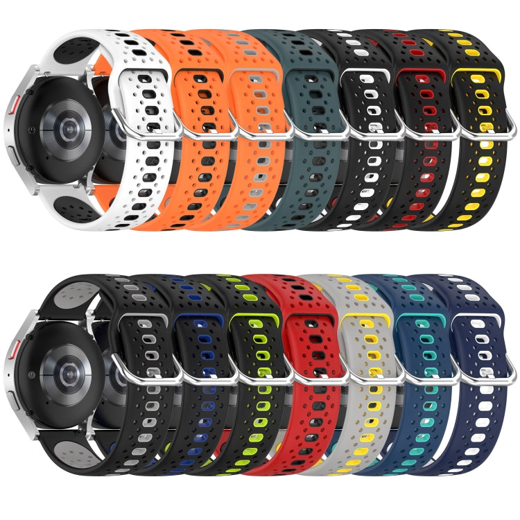 For Garmin Forerunner 55 20mm Breathable Two-Color Silicone Watch Band(Black+Grey) - Watch Bands by PMC TechLife | Online Shopping South Africa | PMC TechLife