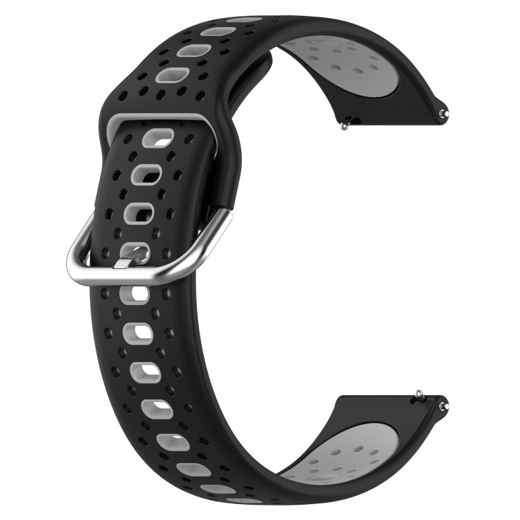 For Samsung Galaxy Watch 4 40mm 20mm Breathable Two-Color Silicone Watch Band(Black+Grey) - Watch Bands by PMC Jewellery | Online Shopping South Africa | PMC Jewellery