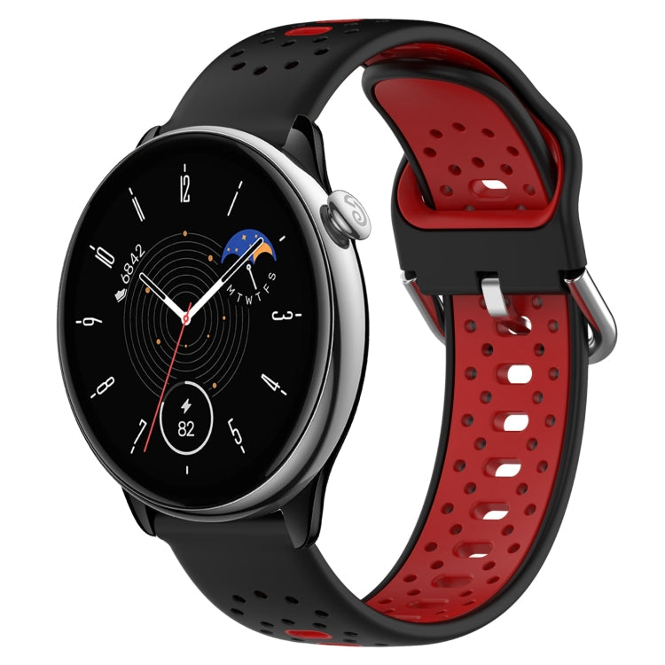 For Amazfit GTR Mini 20mm Breathable Two-Color Silicone Watch Band(Black+Red) - Watch Bands by PMC TechLife | Online Shopping South Africa | PMC TechLife