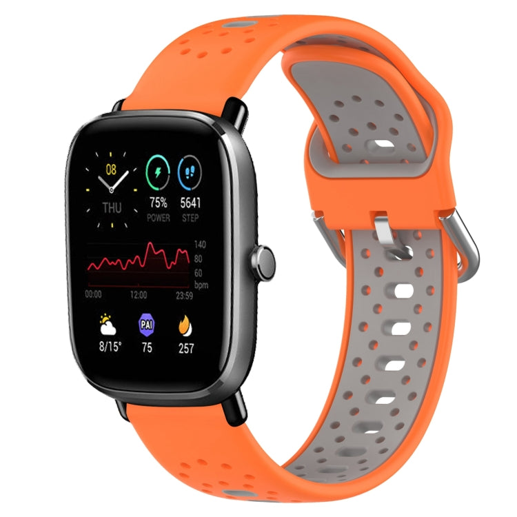 For Amazfit GTS 4 Mini 20mm Breathable Two-Color Silicone Watch Band(Orange+Grey) -  by PMC TechLife | Online Shopping South Africa | PMC TechLife