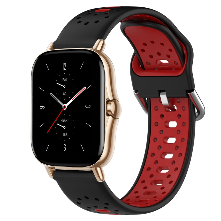 For Amazfit GTS 2 20mm Breathable Two-Color Silicone Watch Band(Black+Red) -  by PMC TechLife | Online Shopping South Africa | PMC TechLife