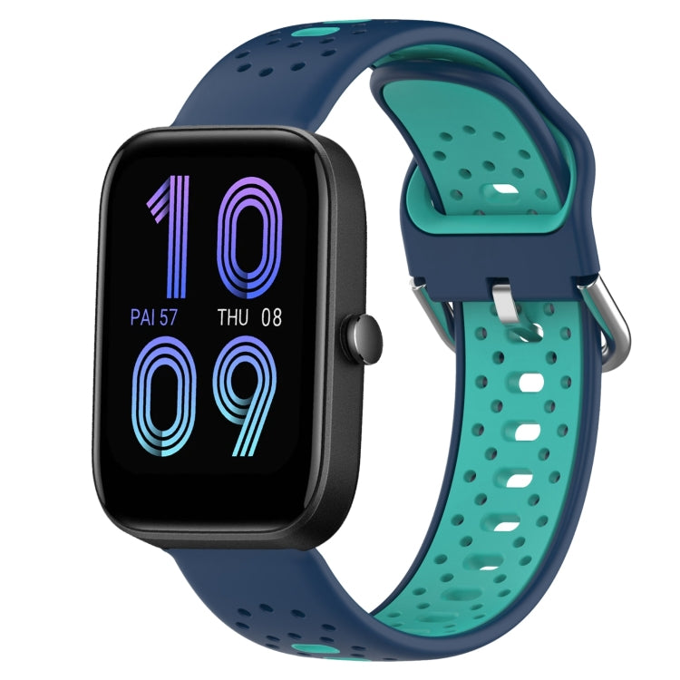 For Amazfit Bip3 20mm Breathable Two-Color Silicone Watch Band(Blue+Water Duck) -  by PMC TechLife | Online Shopping South Africa | PMC TechLife