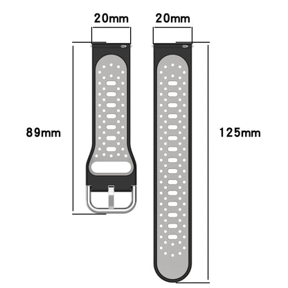 For Amazfit GTR Mini 20mm Breathable Two-Color Silicone Watch Band(Black+White) - Watch Bands by PMC Jewellery | Online Shopping South Africa | PMC Jewellery