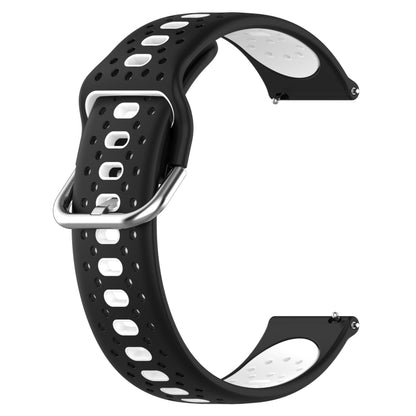 For Huawei Watch GT3 Pro 43mm 20mm Breathable Two-Color Silicone Watch Band(Black+White) - Watch Bands by PMC Jewellery | Online Shopping South Africa | PMC Jewellery