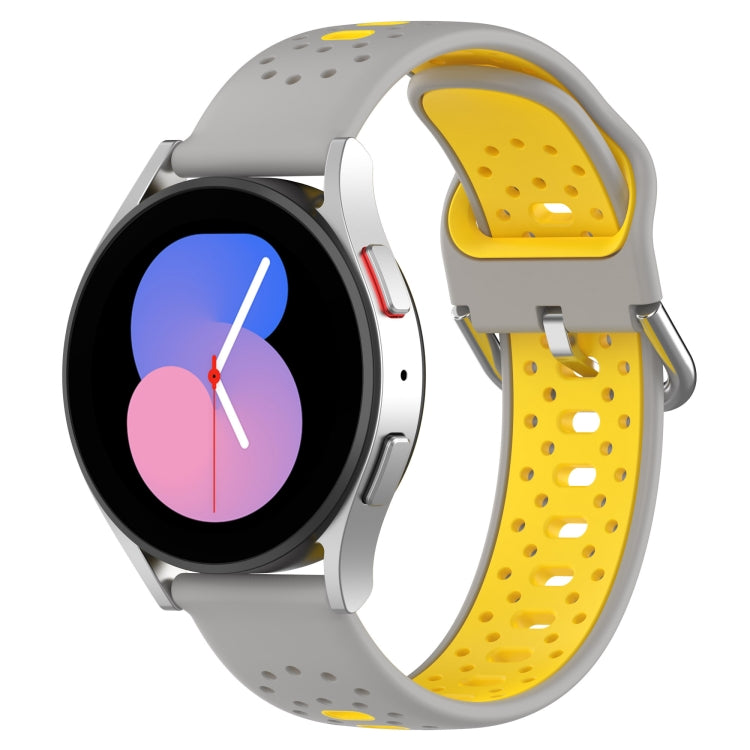 For Huawei Watch 2 20mm Breathable Two-Color Silicone Watch Band(Grey+Yellow) - Watch Bands by PMC TechLife | Online Shopping South Africa | PMC TechLife