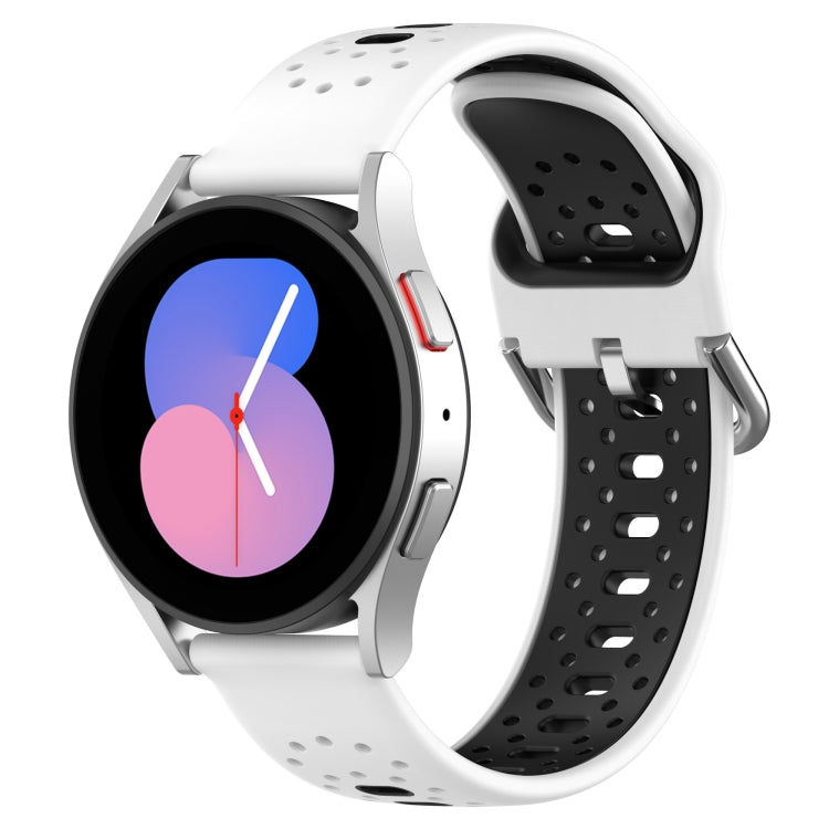 For Honor Watch ES 20mm Breathable Two-Color Silicone Watch Band(White+Black) - Watch Bands by PMC TechLife | Online Shopping South Africa | PMC TechLife