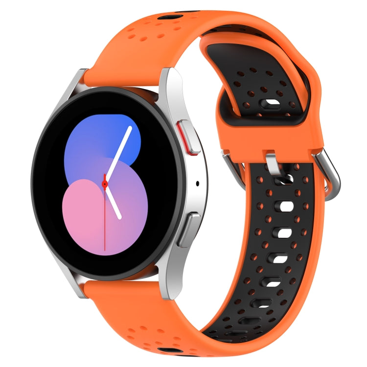For Honor Watch ES 20mm Breathable Two-Color Silicone Watch Band(Orange+Black) - Watch Bands by PMC TechLife | Online Shopping South Africa | PMC TechLife