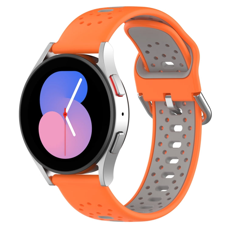 For Honor Watch ES 20mm Breathable Two-Color Silicone Watch Band(Orange+Grey) - Watch Bands by PMC TechLife | Online Shopping South Africa | PMC TechLife