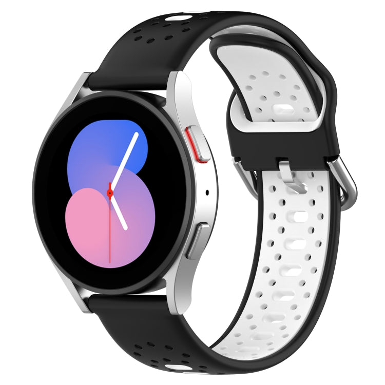 For Honor Watch ES 20mm Breathable Two-Color Silicone Watch Band(Black+White) - Watch Bands by PMC TechLife | Online Shopping South Africa | PMC TechLife