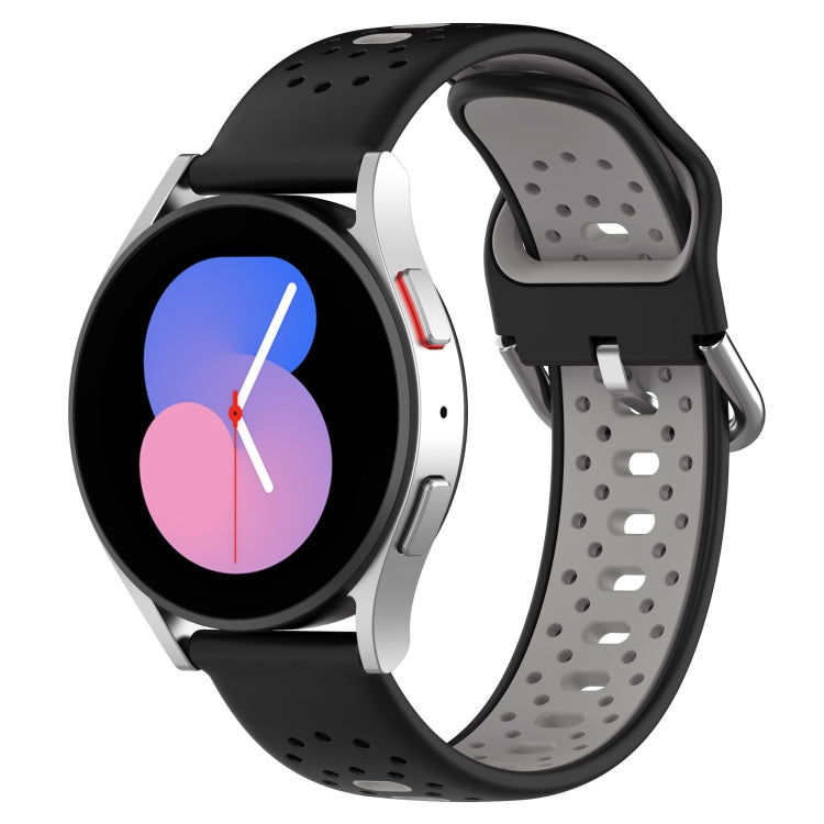 For Honor Watch ES 20mm Breathable Two-Color Silicone Watch Band(Black+Grey) - Watch Bands by PMC TechLife | Online Shopping South Africa | PMC TechLife