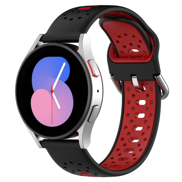 For Honor Magic Watch2 42mm 20mm Breathable Two-Color Silicone Watch Band(Black+Red) -  by PMC TechLife | Online Shopping South Africa | PMC TechLife