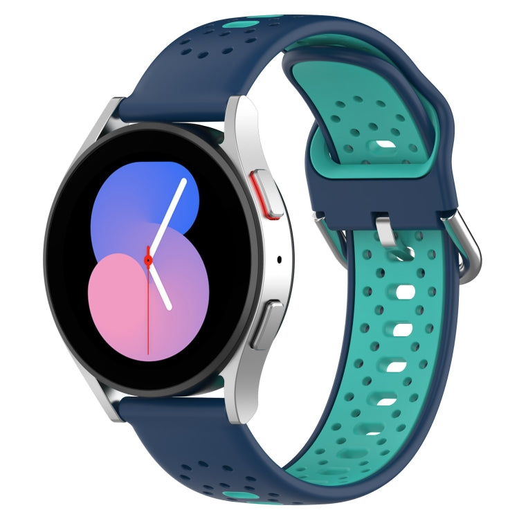 For Honor Magic Watch2 42mm 20mm Breathable Two-Color Silicone Watch Band(Blue+Teal) - Watch Bands by PMC TechLife | Online Shopping South Africa | PMC TechLife