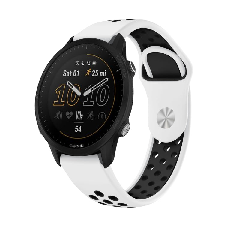 For Garmin Forerunner 955 22mm Sports Breathable Silicone Watch Band(White+Black) - Watch Bands by PMC TechLife | Online Shopping South Africa | PMC TechLife | Buy Now Pay Later Mobicred