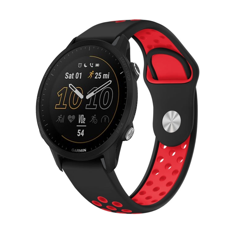 For Garmin Forerunner 955 22mm Sports Breathable Silicone Watch Band(Black+Red) -  by PMC TechLife | Online Shopping South Africa | PMC TechLife
