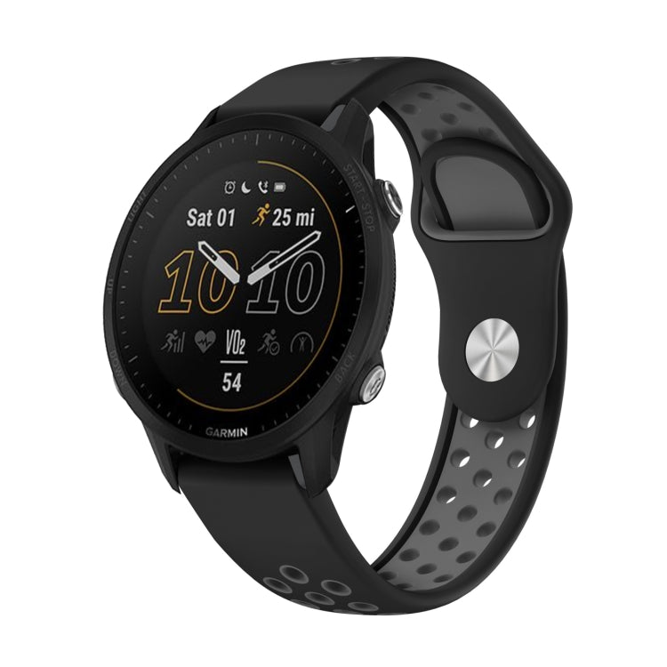 For Garmin Forerunner 955 22mm Sports Breathable Silicone Watch Band(Black+Grey) -  by PMC TechLife | Online Shopping South Africa | PMC TechLife