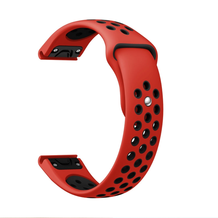 For Garmin Instinct 2 22mm Sports Breathable Silicone Watch Band(Red+Black) -  by PMC TechLife | Online Shopping South Africa | PMC TechLife