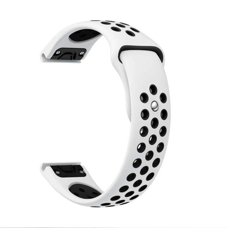 For Garmin Instinct 22mm Sports Breathable Silicone Watch Band(White+Black) -  by PMC TechLife | Online Shopping South Africa | PMC TechLife