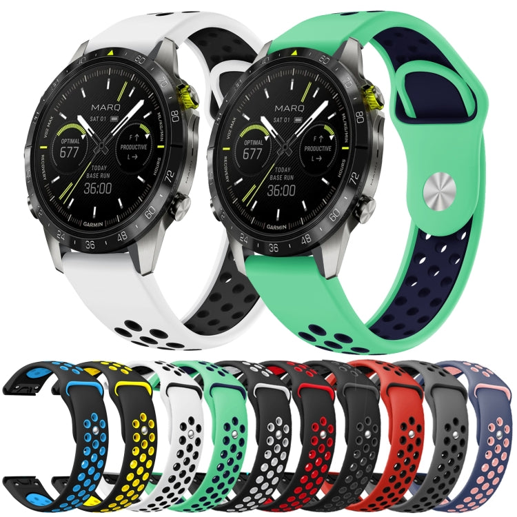 For Garmin Instinct 2 22mm Sports Breathable Silicone Watch Band(Grey+Black) -  by PMC TechLife | Online Shopping South Africa | PMC TechLife
