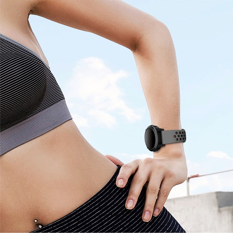 For Garmin Instinct 22mm Sports Breathable Silicone Watch Band(Grey+Black) -  by PMC TechLife | Online Shopping South Africa | PMC TechLife