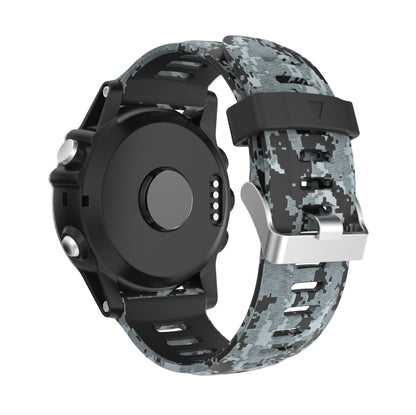 For Garmin Tactix 7 26mm Camouflage Printed Silicone Watch Band(Black+Digital  Camouflage) -  by PMC Jewellery | Online Shopping South Africa | PMC Jewellery